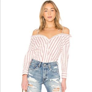 Joie off the shoulder button down Alvina Top - Red